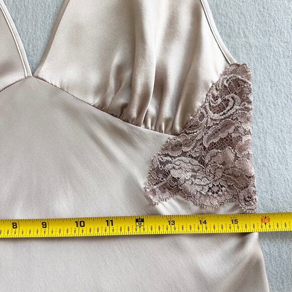 Christine Vancouver 100% Silk Long Nightgown With Lace Insets Sz Large - Picture 9 of 14